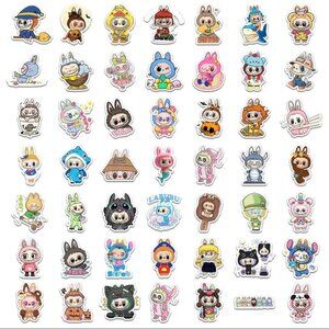 50 piece super cute labubu stickers
